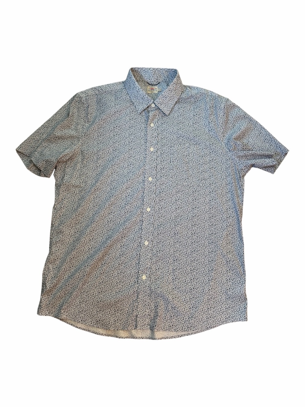 Faherty Men's Short Sleeve Movement Monterey Shirt Navy Grove Foliage XL
